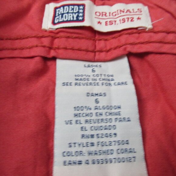 Faded Glory Skirt Womens Size 6 Red‎ Coral Pink A Line Knee Length Zip Up - Picture 2 of 4